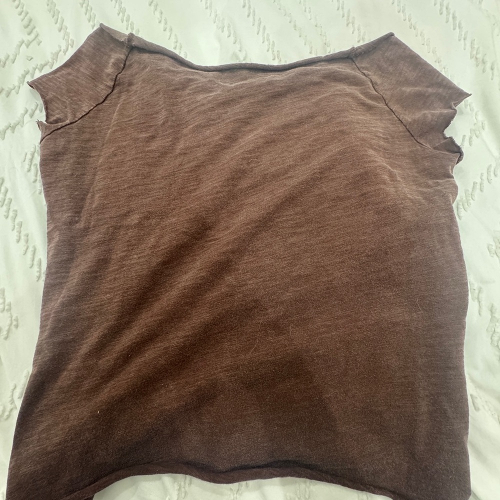 brown off shoulder top